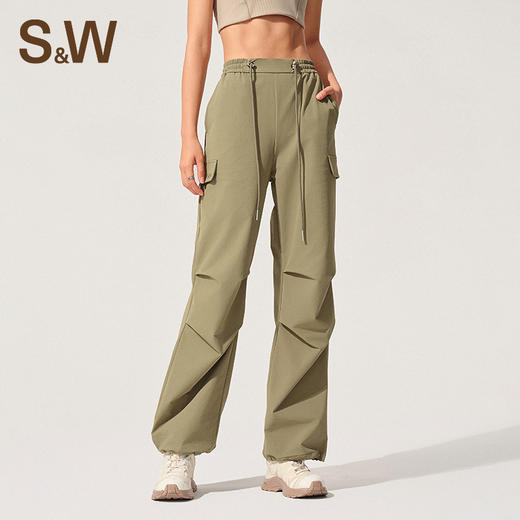 【sw速惟】运动休闲工装风高腰直筒防风防泼水长裤 6149 商品图0