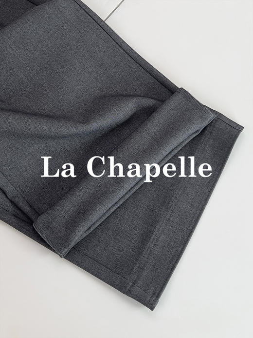 专柜实拍【极简纸片人】拉夏贝尔/La Chapelle绵羊毛高质感！垂感松弛有型高腰系带直筒休闲西裤★ 商品图5