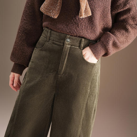 莫代尔灯心条绒裤厚款阔腿裤九分裤MYX9529 商品图3