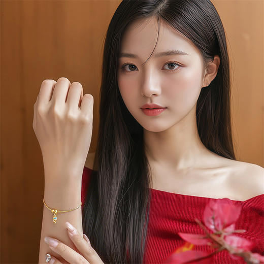 【新品首发】慧光文殊系列 黄金足金钻石3D转经珠挂坠 可转动经筒女士礼物 MEMORA诗普琳HP852501 商品图1