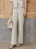 韩系慵懒风米白色高腰阔腿西装裤女 垂感显瘦直筒休闲裤 小个子通勤百搭拖地裤 商品缩略图0