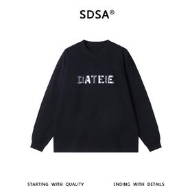 SDSA男士秋冬新款痞帅男装美式气质撞色印花字母圆领长袖T恤百搭