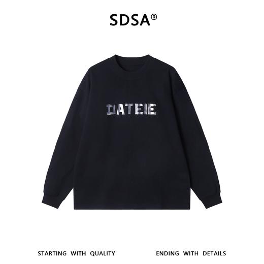 SDSA男士秋冬新款痞帅男装美式气质撞色印花字母圆领长袖T恤百搭 商品图0