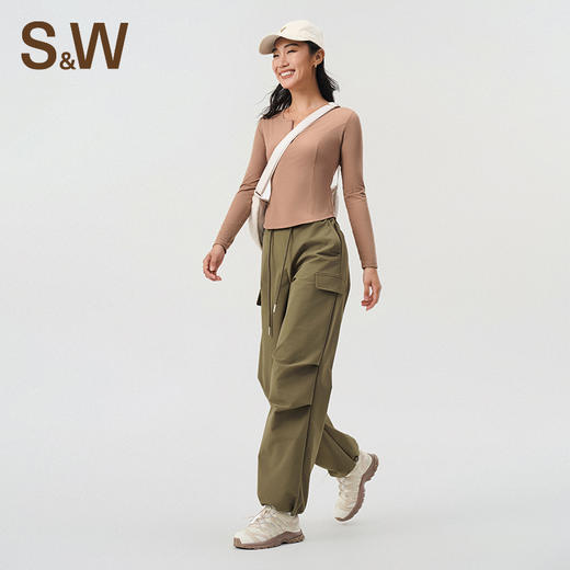 【sw速惟】半开拉链设计户外运动长袖显瘦亲肤上衣S4AW4162 商品图4