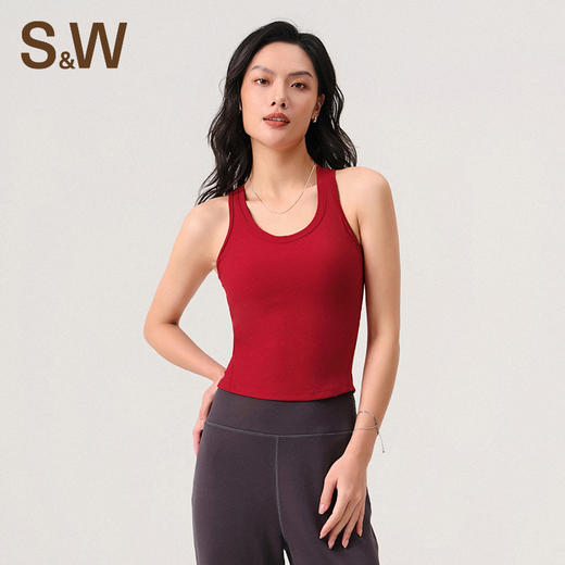 【sw速惟】大U领侧腰分割线显瘦小设计百搭一体式背心S4AW8176 商品图6