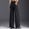 加绒毛呢条纹阔腿裤，加厚保暖休闲裤宽松直筒长裤MYX3582 商品缩略图2