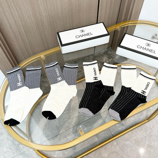 秋冬特惠💰170 香奈儿袜子【一盒四双】香奈儿 爆款中筒袜 高版本 商品图4