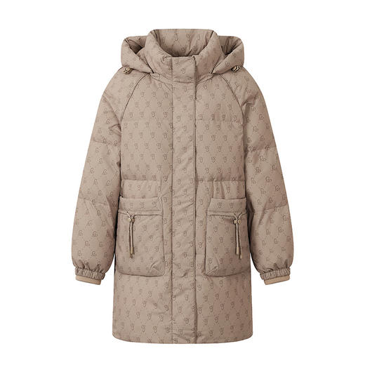 丁摩 白鹅绒羽绒服女中长款妈妈宽松大码加厚时尚冬外套5ZF-89 商品图4