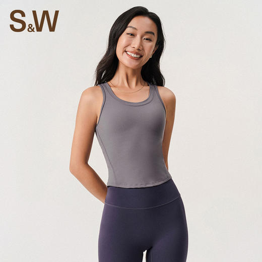 【sw速惟】大U领侧腰分割线显瘦小设计百搭一体式背心S4AW8176 商品图2