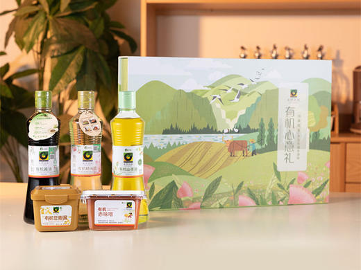 新年节礼健康送福/厨房里的调味革命/禾然全有机调味礼盒/有机酱油山茶油糙米醋豆瓣酱赤味增 商品图1