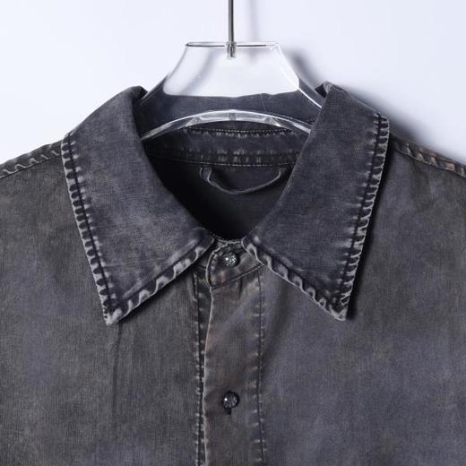 88626SDSA男士秋冬新款痞帅男装潮牌磨白设计翻领长袖衬衫百搭时尚衬衣 商品图2