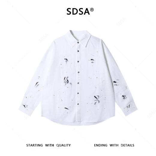 2618012SDSA男士秋冬新款痞帅男装潮牌高街泼墨印花设计长袖衬衫百搭时尚 商品图1