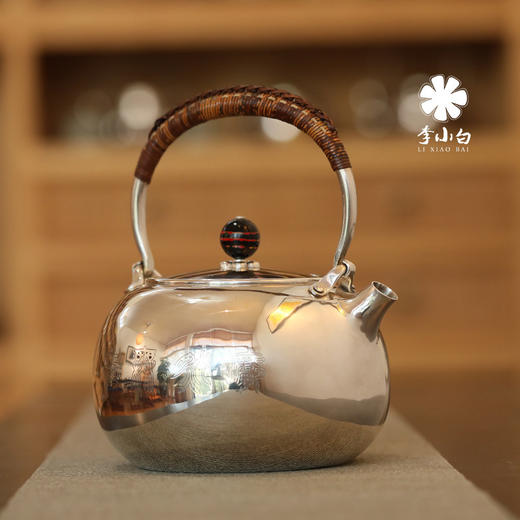 李小白银壶 纯银9999烧水壶 银壶烧水壶 烧水银壶 银壶 茶壶 达摩 商品图2