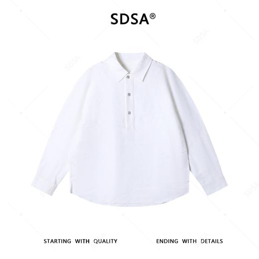 SDSA男士秋冬新款痞帅男装简约时尚半纽扣翻领衬衫套头百搭衬衣 商品图0
