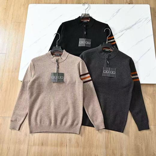 杰尼亚2025春秋季新款半拉链针织运动休闲羊毛衫打底衫！ 商品图0