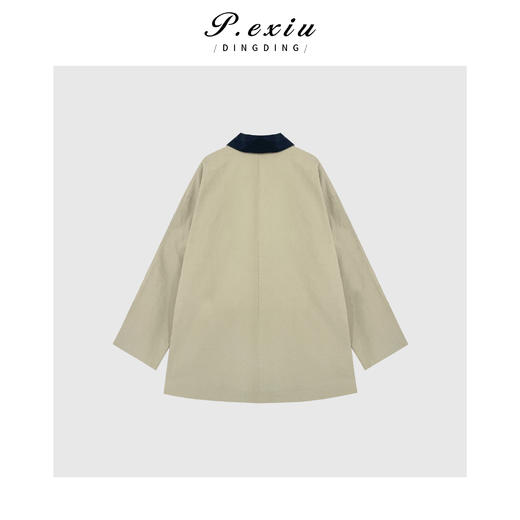 04-6潘依绣丁丁宠粉 100%棉欧式翻领经典拼色中长款风衣 SH98826 商品图2