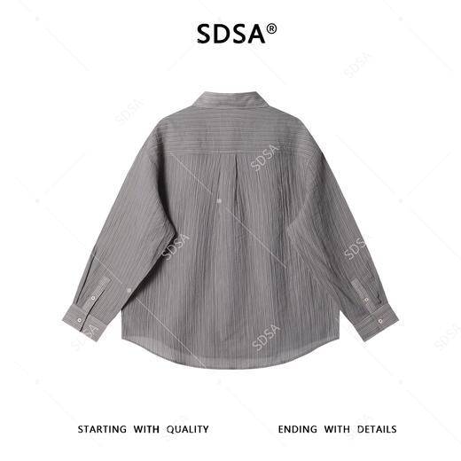 61059SDSA男士秋冬新款痞帅男装极简风竖纹设计长袖衬衫百搭时尚衬衣 商品图5