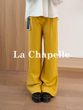 专柜实拍【垂坠不易皱】拉夏贝尔/La Chapelle绵羊毛+莱赛尔！高腰直筒休闲西裤女遮胯显瘦显腿直长裤