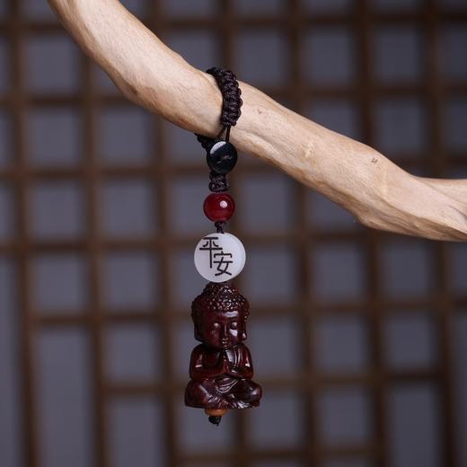 丁摩 【马年迎福】紫檀木宝宝佛木雕吊坠绿檀包包挂饰复古风男女平安挂件5ZF-1212 商品图2