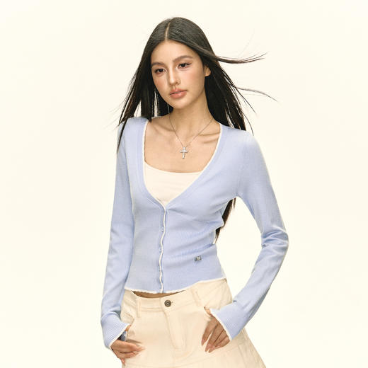 Ariseism 美式复古高级感针织开衫女秋冬新款内搭打底上衣 商品图1