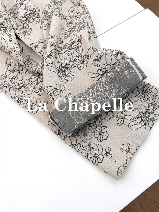 专柜实拍【复古印花/高克重】拉夏贝尔/La Chapelle质感有型！高腰宽松垂感牛仔裤显瘦显高拖地裤★ 商品图7