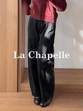 专柜实拍【梨形mm弯刀裤】拉夏贝尔/La Chapelle显瘦神裤！磨毛保暖高腰遮胯休闲直筒裤