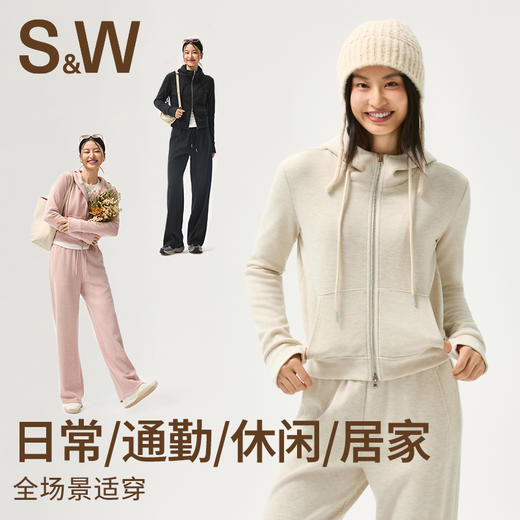 【sw速惟】绒感运动连帽户外休闲秋冬保暖外套1443 商品图0