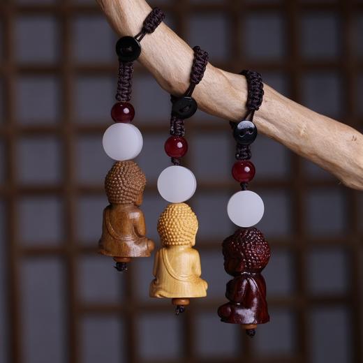 丁摩 【马年迎福】紫檀木宝宝佛木雕吊坠绿檀包包挂饰复古风男女平安挂件5ZF-1212 商品图3