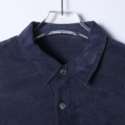 2618909SDSA秋冬新款痞帅男装韩版简约纯色纽扣翻领长袖衬衫舒适百搭衬衣 商品图2