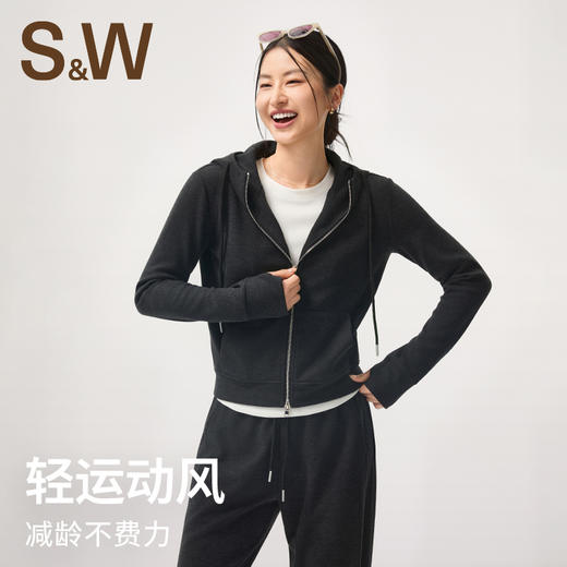 【sw速惟】绒感运动连帽户外休闲秋冬保暖外套1443 商品图2