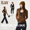 【sw速惟】开衫连帽卫衣女双面抓绒短款拉链保暖外套1433 商品缩略图3