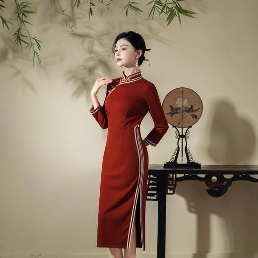 妈妈修身年轻款改良优雅旗袍淑女GX81113 商品图3
