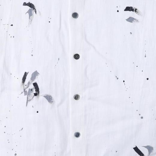 2618012SDSA男士秋冬新款痞帅男装潮牌高街泼墨印花设计长袖衬衫百搭时尚 商品图3