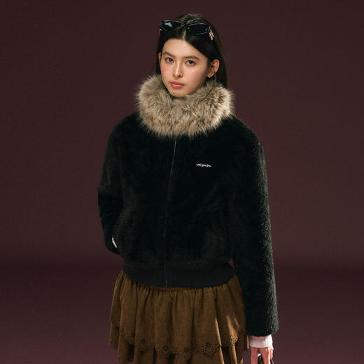 Ariseism 美式复古高级感毛呢外套女秋冬新款加厚保暖上衣 商品图1