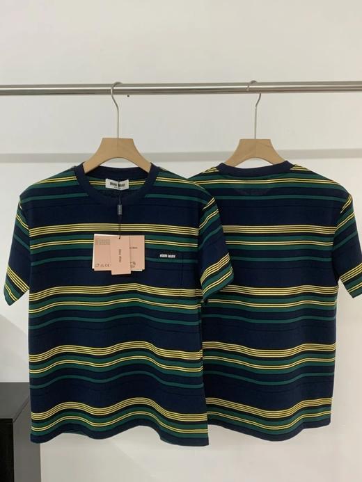 【xjwm1】早春系列！女士时尚条纹撞色复古棉质圆领短袖T恤！！ 商品图2