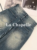 专柜实拍【美式高阶感】拉夏贝尔/La Chapelle复古水洗磨白牛仔裤高腰遮胯显瘦直筒阔腿裤 商品缩略图8