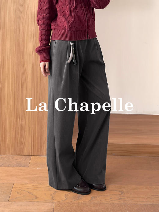天猫同步【垂感通勤西裤】拉夏贝尔/La Chapelle实穿百搭/长期主义高腰压褶通勤显瘦休闲长裤 商品图7