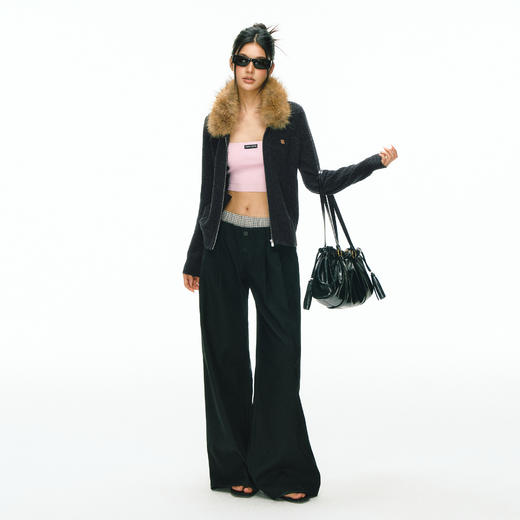 Ariseism 美式复古高级感毛领开衫毛衣外套女秋冬新款加厚上衣 商品图3