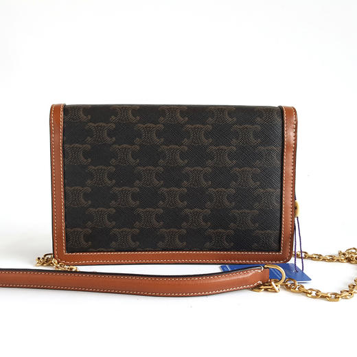 【95新】CELINE思琳棕色老花凯旋门信封WOC链条包单肩包女士 311225TB32 商品图4