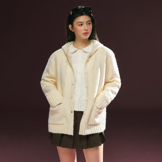 Ariseism 美式复古可拆卸夹棉内胆毛衣外套女秋冬新款加厚上衣 商品图2