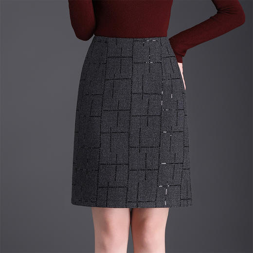 亮片毛呢半身裙，优雅包臀裙厚款羊毛裙高腰MYX3575 商品图1