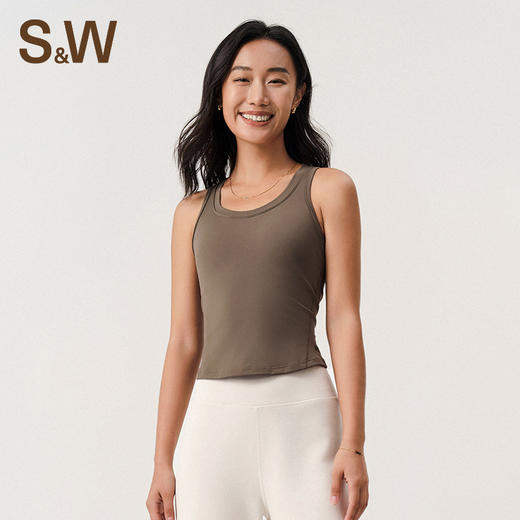 【sw速惟】大U领侧腰分割线显瘦小设计百搭一体式背心S4AW8176 商品图1