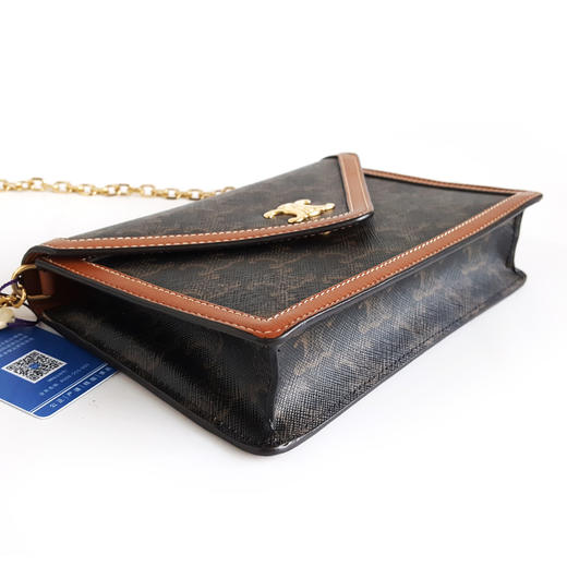 【95新】CELINE思琳棕色老花凯旋门信封WOC链条包单肩包女士 311225TB32 商品图6