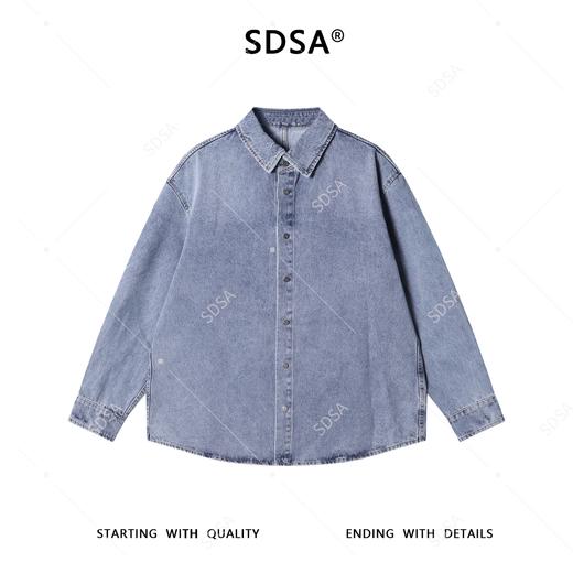 2618016SDSA秋冬新款痞帅男装时尚泼墨彩色印花翻领牛仔长袖衬衫百搭衬衣 商品图1