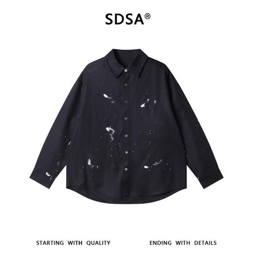 2618012SDSA男士秋冬新款痞帅男装潮牌高街泼墨印花设计长袖衬衫百搭时尚 商品图1