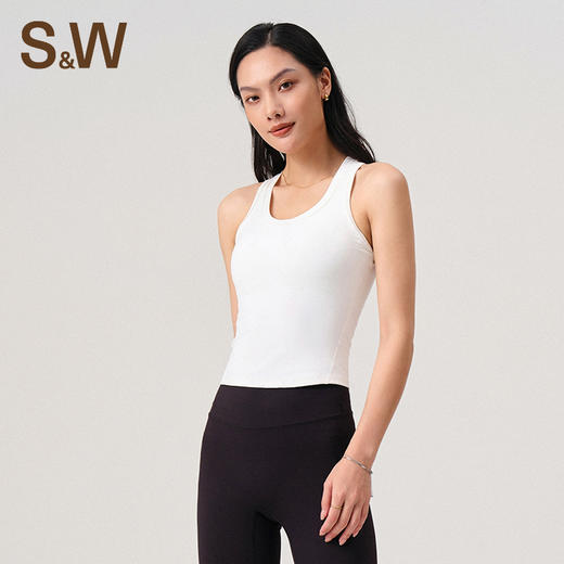 【sw速惟】大U领侧腰分割线显瘦小设计百搭一体式背心S4AW8176 商品图4