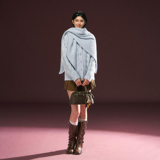 Ariseism 美式复古高级感开衫毛衣外套女秋冬新款修身上衣 商品图3