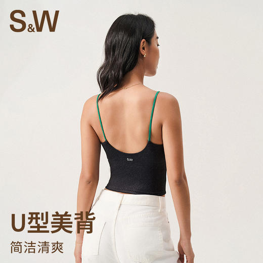 【sw速惟】大U领撞色高街牛仔风一体式背心 8191 商品图0