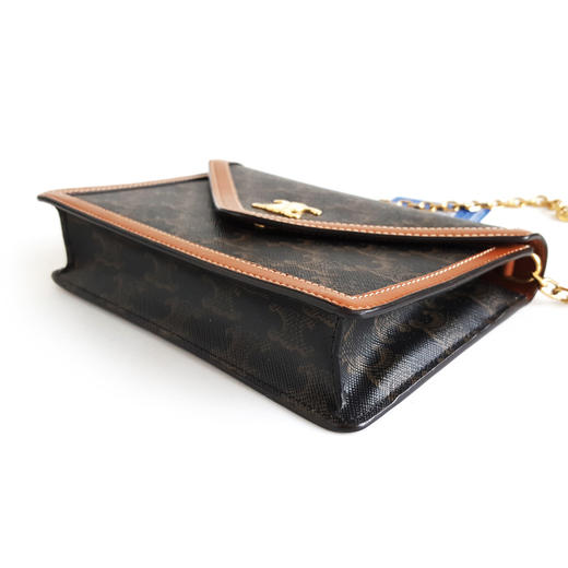 【95新】CELINE思琳棕色老花凯旋门信封WOC链条包单肩包女士 311225TB32 商品图8