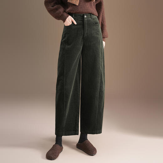 莫代尔灯心条绒裤厚款阔腿裤九分裤MYX9529 商品图0
